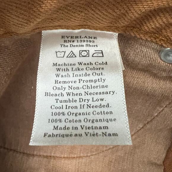 Everlane The Denim Short in Organic Cotton Brown Tan Raw Hem, 27 - Picture 4 of 4